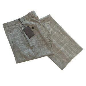 PRADA Ladies Classic Plaid Check Trousers - Size 40